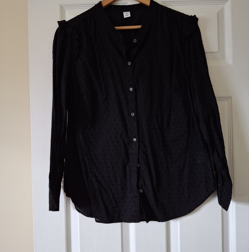 Women's Black Button-Up Shirt
